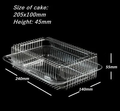 Disposable 50 100 Plastic Clear Boxes Food Storage For Cake Salads Catering K40 • £7.67