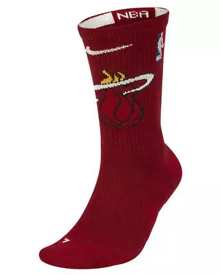 Nike Nba Miami Heat Elite Crew Socks Sx7605-608 Size S (3y-5y) • $11.99