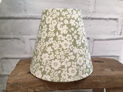 1 X Peony And Sage Candle Clip Lampshade In NEW Sugarplum Organic Cotton Green • £25