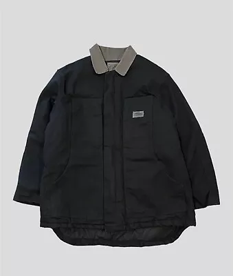 Dickies Chore Jacket Y2K USA Vintage Insulated Heavy Denim Coat Black Mens Large • $50