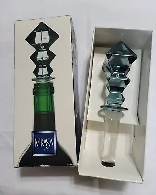 Mikasa Wine Bottle Stopper Stunning TEAL Color Austria Crystal Bottle Stopper • $15