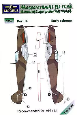 LF Models 1/24 MESSERSCHMITT Bf-109E Early Scheme Part 2 Camouflage Paint Mask • $19.50