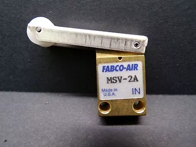 Fabco-Air MSV-2A Micro Limit Air Control Valve. 3-way Roller Act.  3 Port 2 Pos. • $25