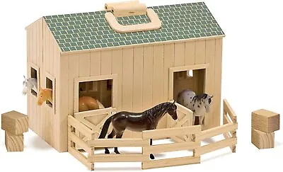 £49.99 • Buy Melissa And Doug 13704 Fold And Go Stable Wooden Horse Toy Set Horses Play Set