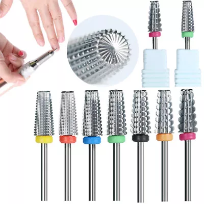 5 In 1 - Carbide Nail Drill Bit Silver - Nail Drill Bits Manicure Pedicure Tool□ • $7.11