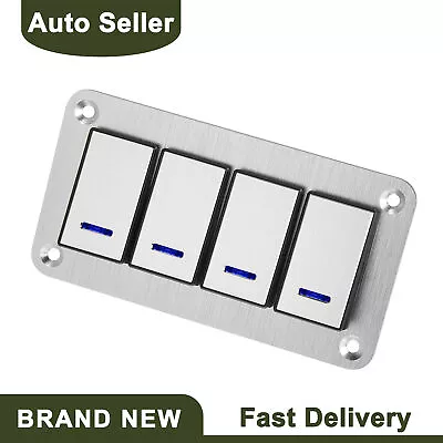Universal 4 Gang Rocker Switch Panel 3Pin On OFF Pre-Wired Toggle Switch Control • $40.29