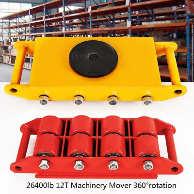 6T/8T/12T Heavy Duty Machine Dolly Skate Machinery Mover Cargo Trolley Cart • $32