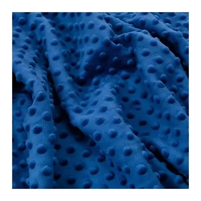 Supersoft Dimple Dot Cuddle Popcorn Soft Fleece Plush Fabric - Dark Blue • £5.80