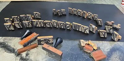 Vintage Wood Block Rubber Stamps Alphabet Numbers Letter Special Characters • $22