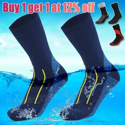 MEN'S Waterproof Windproof Breathable Socks Sports Hiking Wading Winter Skiing • £13.08