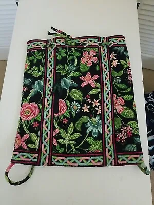 Vera Bradley BOTANICA  Drawstring BACKPACK Bag Blk Pink Green Floral • $7