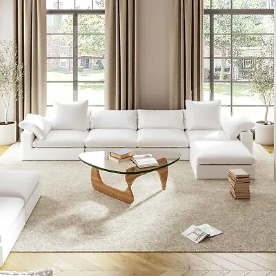 Cloud Puff Sofa Modern Modular Sectional Sofa Set L-Shaped Couch Down Cushions • $492