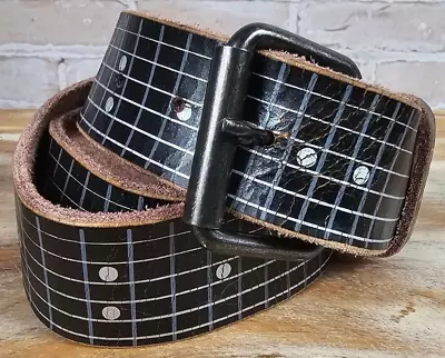 Hot Topic Guitar Strings Leather Belt Size 32 Fretboard Grunge Music Rock & Roll • $14.99