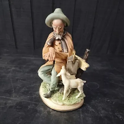 Capodimonte Man With Goat Figurine Italy Collectible VTG Glass Rare Sculpture • $34.99