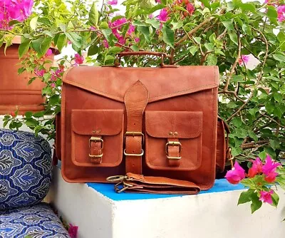 Crossbody Messenger Shoulder Laptop Briefcase Men's Handmade Bag • $61.75