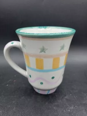 Mackenzie Childs STYLE REPRO  Ceramic Pottery Coffee Tea Mug Hand Painted Stars • $8