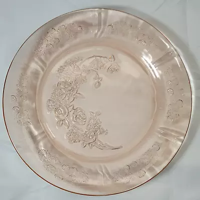 Vintage Federal Pink Depression Glass Sharon Cabbage Rose Floral Dinner Plate 9  • $10.50