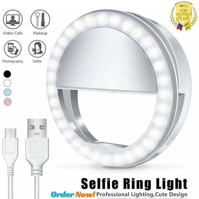 Selfie LED Light Ring Flash Clip Rechargeable Camera For Phone & IPhone Tablets  • £3.99