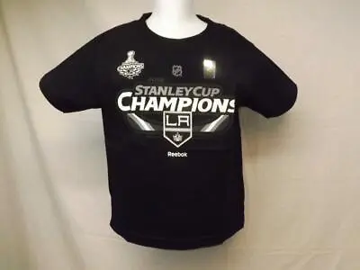 New LA Kings  2012 Stanley Cup Champions  Reebok Kids Small 4 Black Tshirt • $4.71