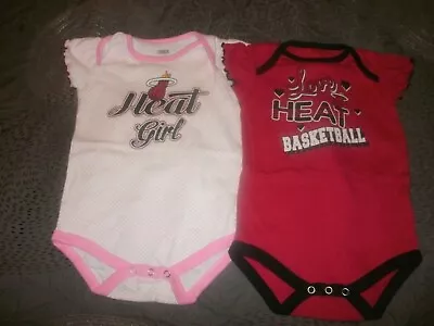 Lot Of 2 Miami Heat Bodysuit Creepers 18M Girls  (C16) • $10.99