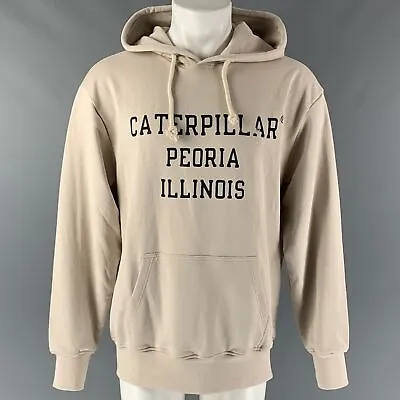 CATERPILLAR Size M Khaki Graphic Cotton Hoodie Sweatshirt • $313.72