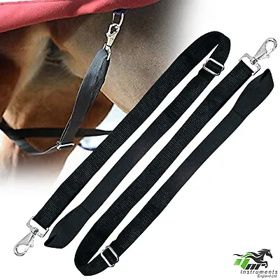 2 Horse Pony Rug Blanket Replacement Leg Straps Adjustable 60cm - 100cm BLACK • £9.99