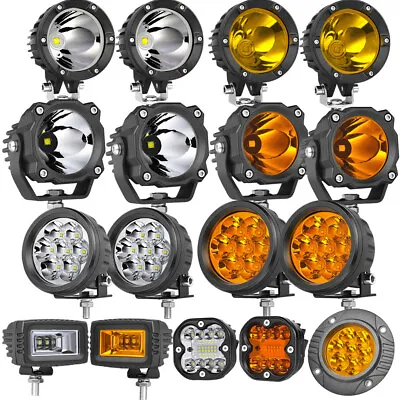 4  2.6  3.5  Round LED Work Lights Front Bumper Driving Fog Lamp Roll Bar Mounts • $39.99