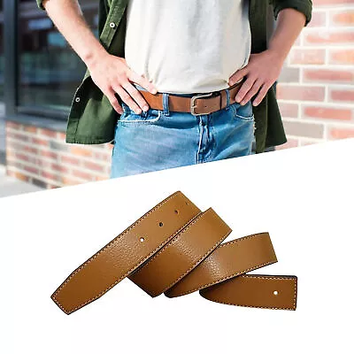 Leather Belt Vintage Retro Men's Buckle Free Belt Smooth • $8.80