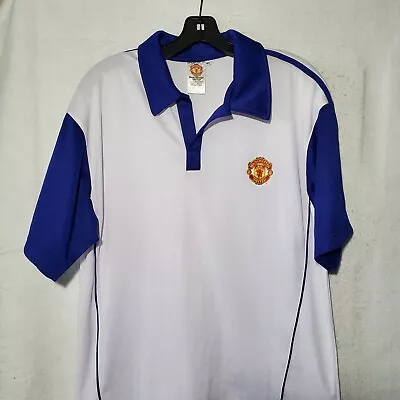 Manchester United Polo Shirt Soccer Men’s Size XL White Blue  • $29.97