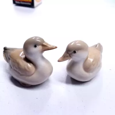 Vintage Homco Birds Ducks Pair Figurines Japan Beige 2 1/2” • $8.96