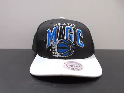 Orlando Magic Hat Cap Snap Back Black Gray Mitchell Ness Basketball Logo Mens • $24.88