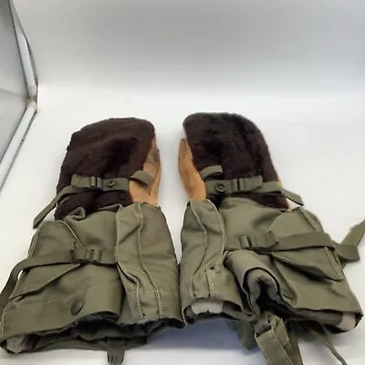 USAF Military Cold Weather Arctic Survival Gloves Mittens W Liners Leather Sz SM • $19