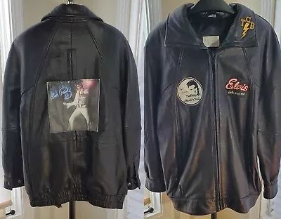 Marc By Andrew Mark Supple Leather Jacket Elvis Presley Customized TCB Patches M • $99.99