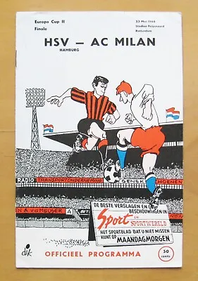 1968 ECWC Final AC MILAN V HAMBURG *Excellent Condition Football Programme* • £12.99