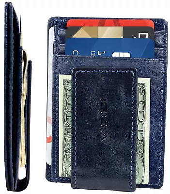 Viosi RFID Men's Leather Magnetic Front Pocket Money Clip Wallet • $12.95