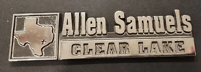 Aĺlen Samuels--Clear Lake Tx--Metal Dealer Emblem Car  Vintage SM6500 • $39.24