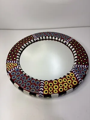 Vintage Small Round Mirror Wooden Frame • $26.50