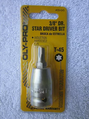 Oly-Pro - T45 (3/8  Drive) Torx Star Bit Socket (Part # 09-045) **NEW** (T-45) • $7.99