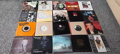 Job Lot Of 20 Vinyl 7  Singles; Rock; Chicago Simple Minds Pretenders Etc.... • £6.99