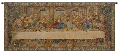 The Last Supper By Da Vinci Italian Religious Woven Tapestry Wall Hanging NEW • $215