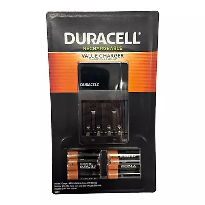 NEW - DURACELL Rechargeable Batteries Value Charger SET W/ 6 AA & 2 AAA NiMH • $23.95