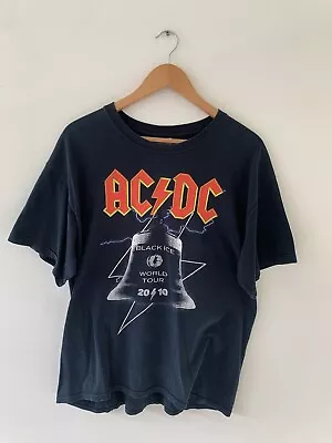 AC/DC T-Shirt Black Ice World Tour 2010 NZ: Wellington Auckland Australia Japan • $50