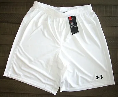 Under Armour Men's Golazo Soccer Shorts 1259614 8  Inseam  White   Sm - 2XL • $16.99