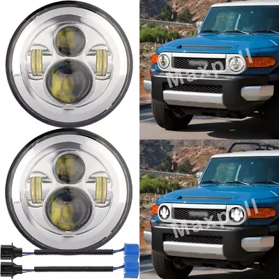 Pair 7inch LED Headlights Hi/Lo Beam Headlamps For Toyota FJ Cruiser 2007-2014 • $75.99