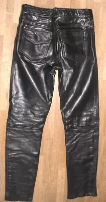 Narrow   Ashy   Leather Jeans/Leather Pants From Smooth IN Black W28   / L30   • $32.35