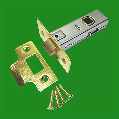 78mm 3  Inch Brass Plated Internal Sprung Catch Tubular Mortice Door Latch • £3.99