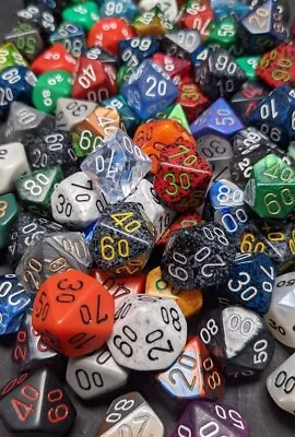 Lot Of 5 Random Assorted Colors D00-90 10-Sided Dice For Board Games CCGs & TCGs • $2