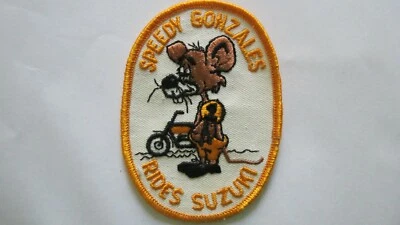 $5 • Buy Vintage Speedy Gonzales Rides Suzuki Patch, Suzuki Motorcycle