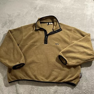 Vintage Woolrich Polartec Sweater Mens Size XL Quarter Snap Pullover Fleece Tan • $31.48