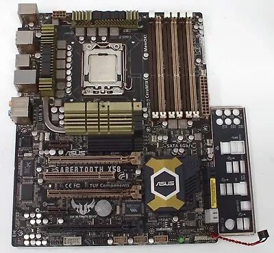 ASUS SABERTOOTH X58 ATX Intel LGA1366 DDR3 Motherboard W/i7-950 CPU & IO Shield • $75